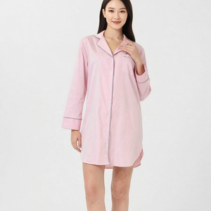 Huojoung stile personalizzato da donna design in tinta unita in cotone a manica lunga Plus Size <span class=keywords><strong>camicia</strong></span> abito da sera per le donne - Product Image 1