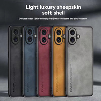 Étui en cuir PU mince en peau de mouton de luxe pour Iphone 16 15 Plus 14 13 12 Mini 11 Pro Max X XS XR 8 7 Plus 6 couverture arrière mince