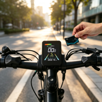Layar LCD Sepeda Listrik F3 NFC, Speedometer, Odometer, Tahan Air IP67, Dashboard Sepeda Jalan dengan Stopwatch