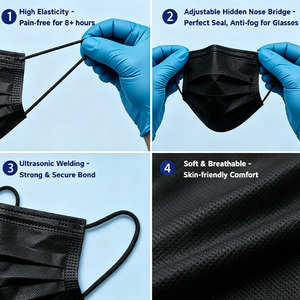 Mascarillas Quirúrgicas Médicas Certificadas CE MDR, Paquete al por Mayor, 3 Capas, Libres de Látex, Hipoalergénicas, para Clínicas Dentales - Product Image 3