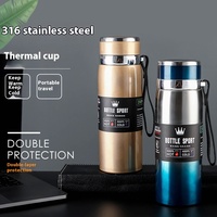 Nouvelle tasse thermos à double paroi en acier inoxydable 316, grande capacité, pour usage domestique, logo personnalisable, paille, isolation 6-12 heures