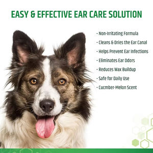 Gouttes nettoyantes d'oreilles de luxe pour animaux de compagnie stockées avec des extraits naturels de plantes pour les oreilles infectées et qui démangent - Product Image 3