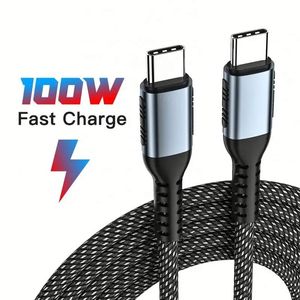 3FT/6FT 100W USB <b>C</b> <b>to</b> <b>C</b> <b>Cable</b> Quick Charging Data <b>Cable</b> <b>Type</b> <b>C</b> Nylon Braided Cord Fast PD Charging for Laptop Mobile Phone - Product Image 1