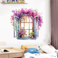 Autocollant mural 3D Château Féérique Yanxi, autocollant adhésif en PVC résistant aux UV, vernis mat, impression par transfert thermique, décoration intérieure