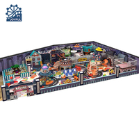 Équipement de terrain de jeu intérieur personnalisé Joyful pour enfants, thème spatial, labyrinthe commercial, grands toboggans, certifié CE, 50 personnes