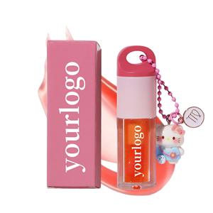 Divertente e carino Logo personalizzato astrologia vegana lunga durata idratante grassoccio juccio colorato portachiavi PH colore che cambia lucidalabbra - Product Image 5