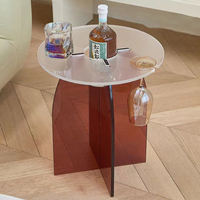 Longue table basse moderne en acrylique transparent avec design rond unique Meubles de salon avec matériau métallique