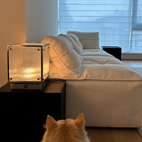 Lampe de table Aisilan Light Cube en verre chromé miroir haut de gamme pour chevet, salle à manger, café, avec interrupteur tactile