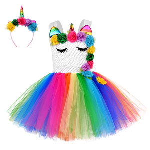 Vestito da <span class=keywords><strong>unicorno</strong></span> per <span class=keywords><strong>bambina</strong></span> con luci LED, tutù luminoso, regalo di compleanno, costume da <span class=keywords><strong>unicorno</strong></span> per Halloween, carnevale, feste, abito da principessa dei fiori - Product Image 5
