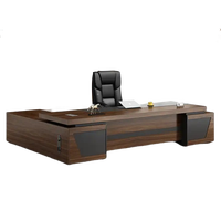 Bureau de direction ergonomique Table de bureau MFC Leadership avec cabine de classement Bureau de direction anti-rayures