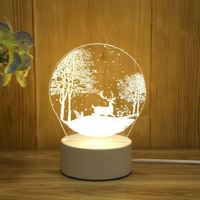 Lámpara Nocturna Acrílica 3D DIY, Regalo para Navidad, San Valentín, Fiestas, Luz LED de Ambiente Infantil con Dibujos Animados, Logotipo Personalizado
