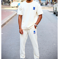 Ensembles de survêtements pour hommes avec logo de marque personnalisé de la même couleur Vêtements de sport deux pièces Survêtements de marque pour hommes