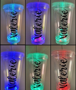 Sáng chai nước với rơm ánh sáng lên cốc cốc nhựa Glow uống chai cho các sự kiện bên ngoài với nắp - Product Image 2
