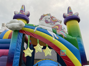<span class=keywords><strong>Castillo</strong></span> Inflable Unicornio Arcoíris con Tobogán, Área <span class=keywords><strong>de</strong></span> Juegos Interior para Niños - Product Image 4