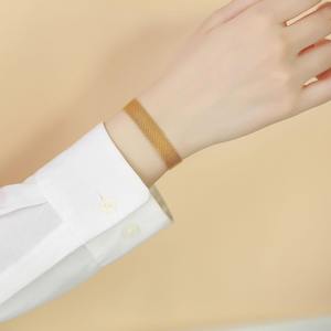 10MM di larghezza 18K placcato oro impermeabile intrecciato a rete a forma di maglia da donna in acciaio inossidabile catena di moda e bracciale a <span class=keywords><strong>maglie</strong></span> - Product Image 3