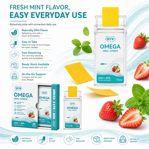 Strisce Orali Dissolubili OKTW DHA EPA Omega-3, Comode per l'Uso Quotidiano, Nutrizione Omega per Adulti, Gusto Menta e Fragola, Disponibili - Product Image 3