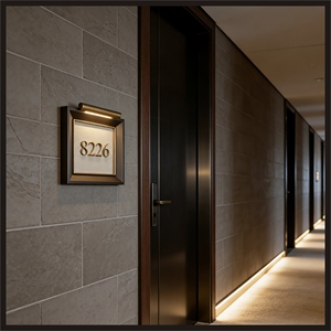 Targhetta per Porta d'Hotel Personalizzata di Alta Gamma, Insegna con Numeri per Camere d'Hotel in Alluminio 3D, Targa Moderna con Numero per Hotel - Product Image 6
