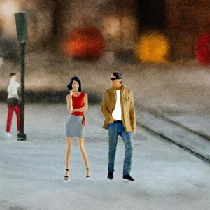 2 piezas 1/64 escala mujeres y hombres para minifiguras modelo de personas pequeñas para decoración de escritorio en rojo caqui - Product Image 3