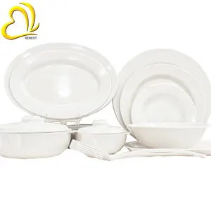 Sebest Factory White 14 PCS Melamine Cutlery Set Sale Custom Wholesale Cutlery Crockery Melamine Dinner Set