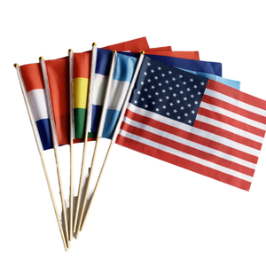 Aozhan logotipo personalizado educación agencia <span class=keywords><strong>de</strong></span> viajes <span class=keywords><strong>Marruecos</strong></span> poliéster país bandera doble mano agitando desfile Mini bandera pequeña - Product Image 2