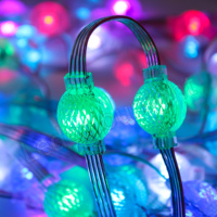 Pantalla Led 3D Pixel Light Matrix Ball 23mm Esfera Cadena LED MIni DMX SPI RGB Programa de cortina a todo color Luces