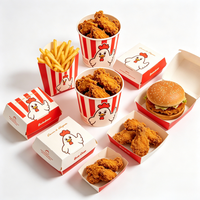 Seau à poulet frit avec logo personnalisé, faible MOQ, minimum de commande bas, personnalisation de la marque, délai de livraison rapide, emballage pour poulet