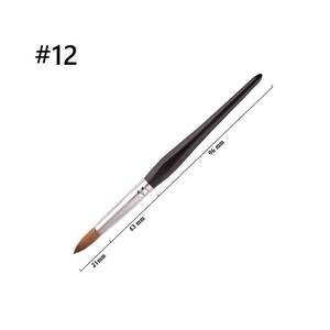 Pinceau à ongles rond en acrylique avec manche en bois, poils Kolinsky, marque privée OEM, pour la conception d'art des ongles, différentes tailles, pinceau de salon pour la peinture acrylique - Product Image 5