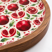 Meilleures ventes : Plateau de service ovale en bois d'acacia avec motif de fruits, idéal pour le café, l'hôtellerie, la restauration et les réceptions.