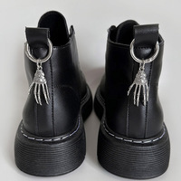 Aksesori sepatu bot pria, sepatu bot Punk trendi keren tangan kerangka gesper logam ular Martin hiasan gantung samping