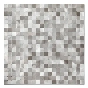 Stile moderno Peel And Stick Backsplash Metal Mosaic Tile Sticker superficie in alluminio mosaico Peel And Stick