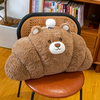 Oreiller Croissant Personnalisé Adorable, Cadeau d'Anniversaire pour Enfants, Peluche Confortable