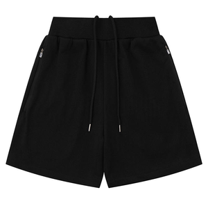 Shorts Bermuda Sportifs Unis pour Hommes, Taille Élastique Tricotée, Taille Mi-Haute avec Poches Zippées - Product Image 2