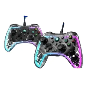 S03 wired gamepad for ps3 Android TV NS switch PC dual vibration RGB light nano gyroscope