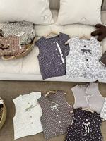 Veste sans manches pour enfants en stock, motif éléphant et floral, double couche, doublure en coton et soie, pour garçons et filles