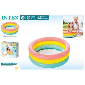 VEVE 3AROS Piscina Inflable de PVC con Diseño Atardecer, para Niños de 1 a 3 Años, Forma Circular, 61*22cm, Uso en Exteriores, con Kits de Reparación - Product Image 1