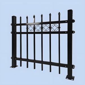 6FT x 8ft dễ dàng lắp ráp ngoài trời bột màu đen sơn kẽm vườn thép rèn sắt giá rẻ hàng rào tấm thép picket hàng rào - Product Image 1