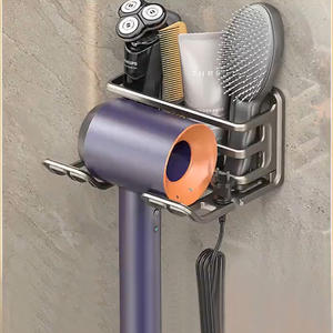קיר רכוב אלומיניום חדר אמבטיה מייבש שיער מייבש שיער בעל הלבשה מחזיק מחזיק שיער מתל מייבש שיער - Product Image 4