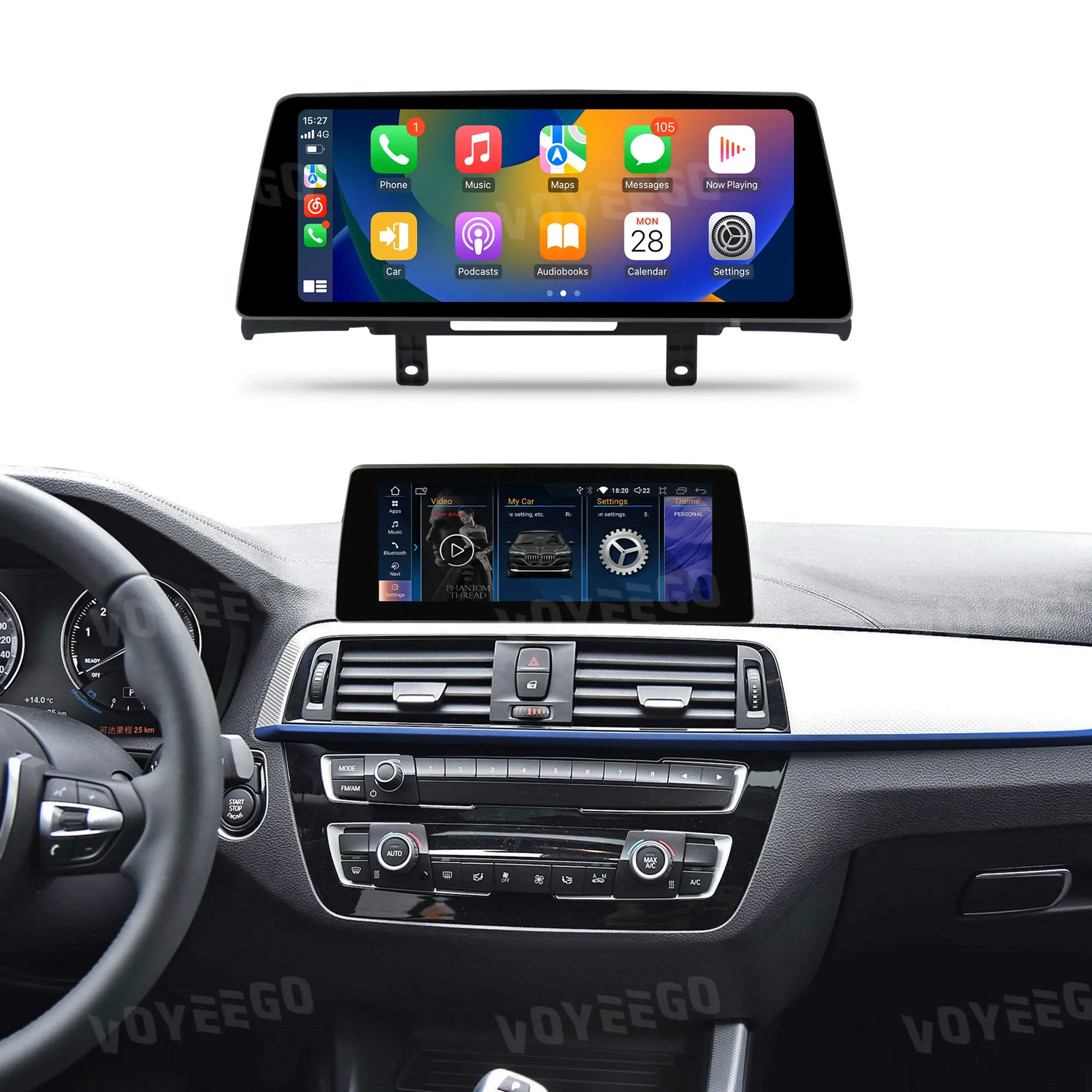 Voyeego Android 13 10.25'' Qualcomm Carplay Radio Multimedia GPS Display Screen Navigation for BMW F20 F21 2012-2019