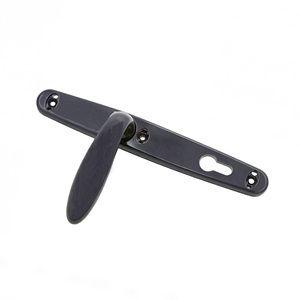 Poignée de porte coulissante en aluminium noir réglable de haute qualité avec plaque de verrouillage de confidentialité en <span class=keywords><strong>PVC</strong></span> étanche et longue poignée à trou de serrure - Product Image 5