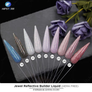 Gel de construction pour ongles liquide réfléchissant sans HEMA en flacon, gel de construction réfléchissant effet bijou, vernis à ongles couvrant, OEM - Product Image 6
