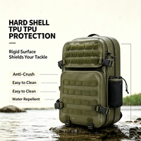 Sac à dos de pêche étanche en TPU rigide avec système MOLLE pour le rangement des leurres et équipements de pêche en extérieur