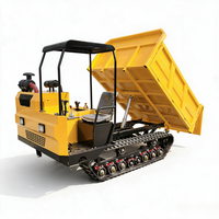 Transporteur chenillé tout-terrain de 5 tonnes avec benne basculante à chenilles en caoutchouc pour projets agricoles et d'ingénierie