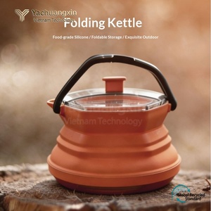 Collapsible Green Cooking <b>Pot</b> With Lid 3-4L Stainless Steel Foldable Outdoor Camping Gas Stove Compatible - Product Image 2