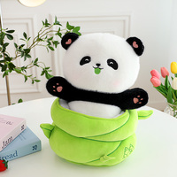 Peluche Panda en Tube de Bambou Matière Ultra Douce Anti-Stress Logo Personnalisé Mariage ODM OEM Cadeau de Fêtes