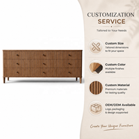 Commode moderne de 89 pouces à 9 tiroirs avec façades cannelées, longue armoire de rangement en bois pour chambre à coucher, salon et mobilier de maison