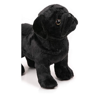 Peluche personnalisée de pug noir, jouet en peluche avec rembourrage en coton PP, 11cm-30cm, cadeau créatif de décoration