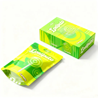 Ensemble de boîtes en papier et de sacs en mylar imprimés sur mesure avec fermeture éclair, design résistant à l'humidité pour biscuits, chewing-gums, céréales et en-cas