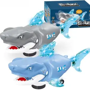 KSF mainan elektrik Ocking Gimbal hiu Universal, mobil mainan anak-anak hiu roda Universal dengan musik ringan mainan lucu