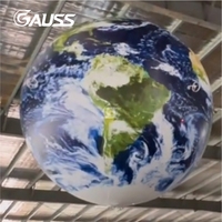 Ballon volant géant LED de 2 à 5 m en TPU avec logo personnalisé pour la décoration d'événements, planète Terre gonflable