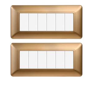 Interruptor de Pared Gloca de 6 Vías, Plástico Dorado, 2 Piezas, Fácil Instalación - Product Image 1